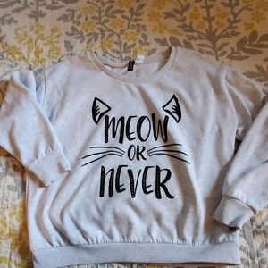 Divided Grey Cat Whiskers Sweatshirt L